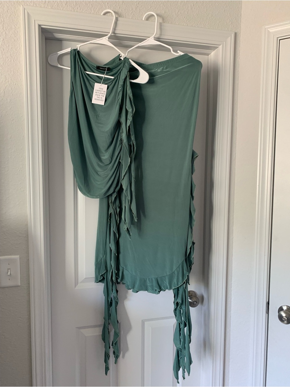 Fringe Tank Top & skirt - Sage Green